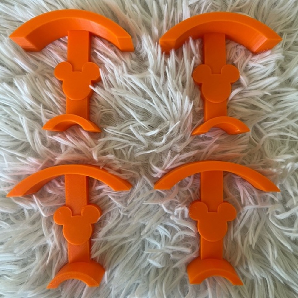 4 ORANGE Loungefly and Ear Display Hooks with Command Strips
